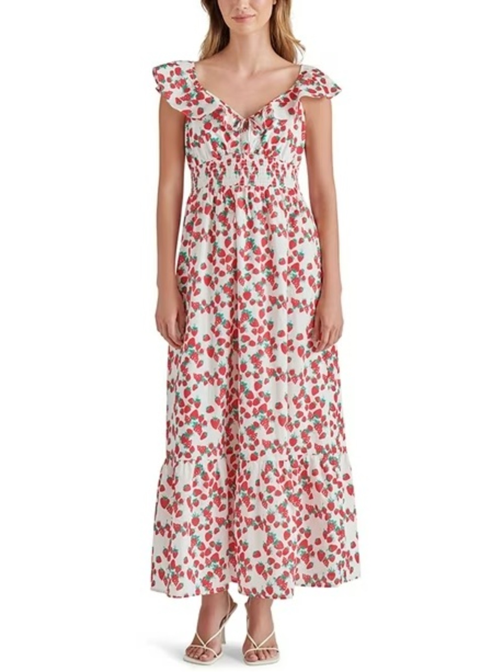 Betsey Johnson Strawberry Print Maxi Dress